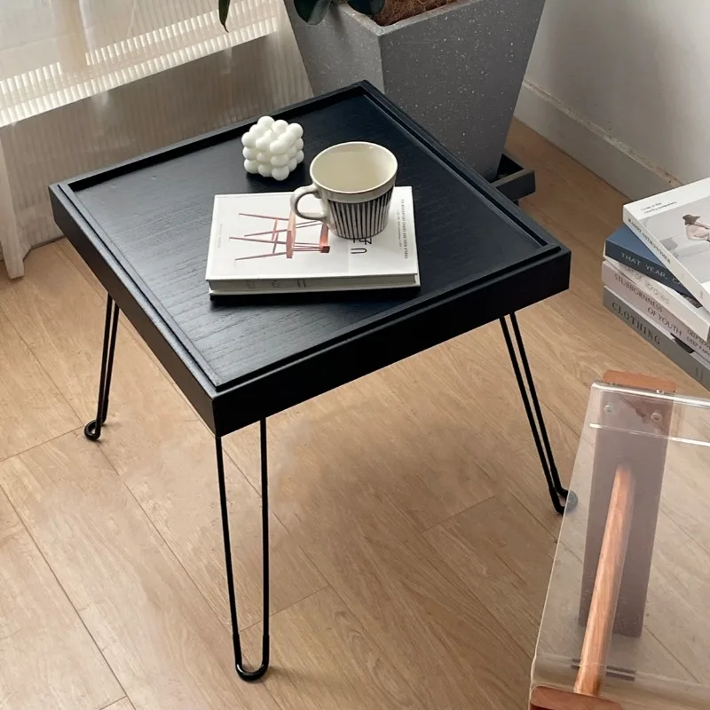 Ins Wind Small Coffee Table Side Table Sofa Living Room Bedroom Camping Easy To Carry Stacked Tray Can Be Stored and Folded