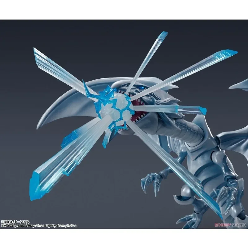 Bandai oryginalne oryginalne Yu Gi Oh pojedynek potwory niebieskooki biały smok S.H.MonsterArts 22cm Model figurki świąteczne zabawki prezentowe