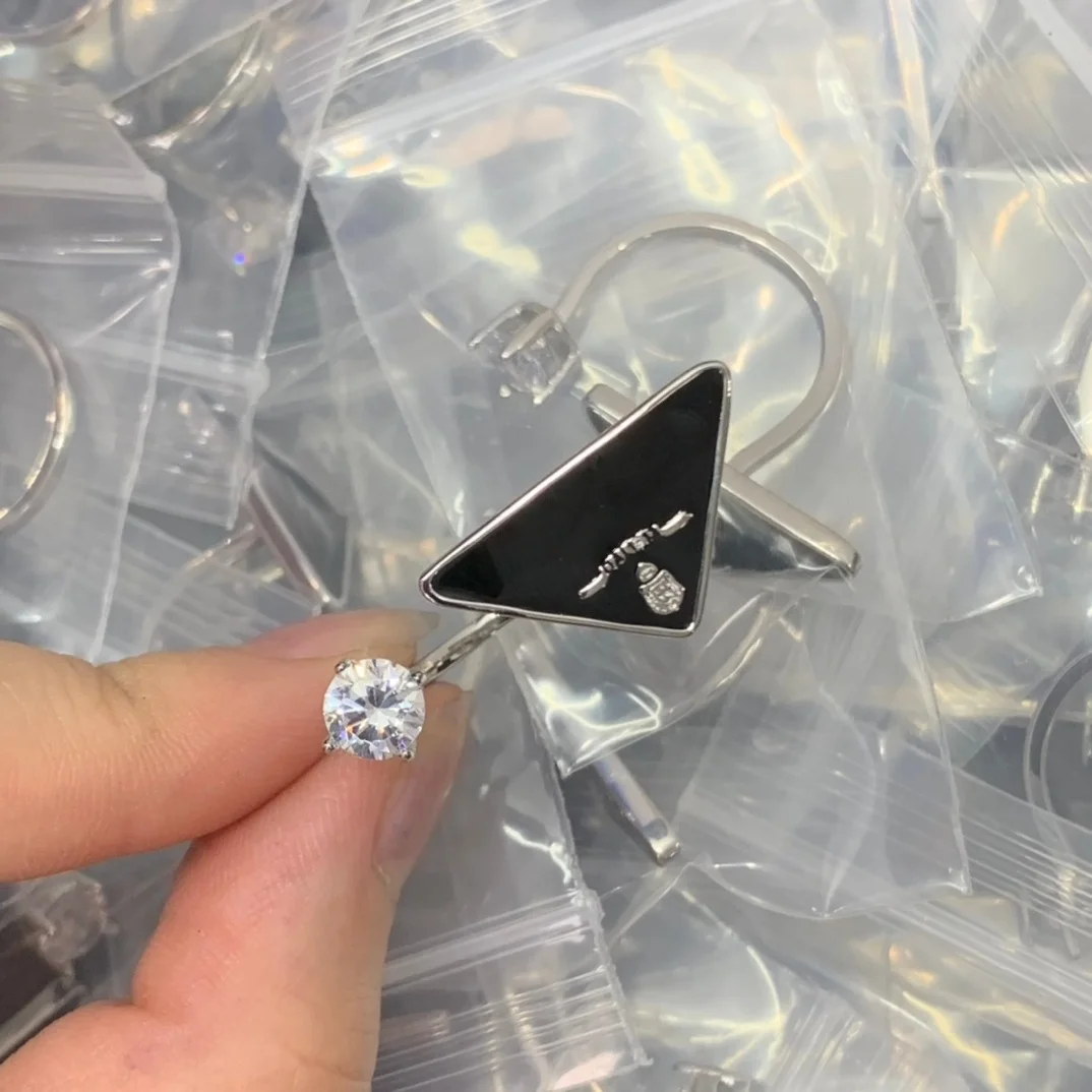 

New Luxury Letter Zircon Ring Women Retro Pearl Star Moon Bow Knot Heart Gold Open Jewelry