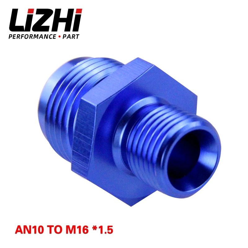 

LIZHI RACING - Male 10AN 10 An Flare to M16x1.5(mm) Metric straight fitting AN10 To M16 *1.5 Port. Adapter LZ-SL816-10-163-011