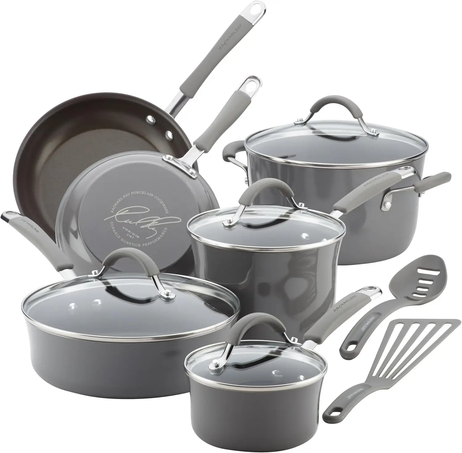 14 Piece Stainless Steel Cookware Set for Professional Kitchen, Silver, 5 Ply, Induction & Oven Safe, PFOA, PTFE & PFOS Free