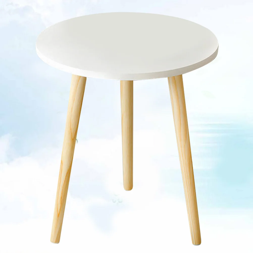 

1 Pc Creative Nordic Style Round Table Coffee Tea Table Practical Wood Table for Home Living Room (White)