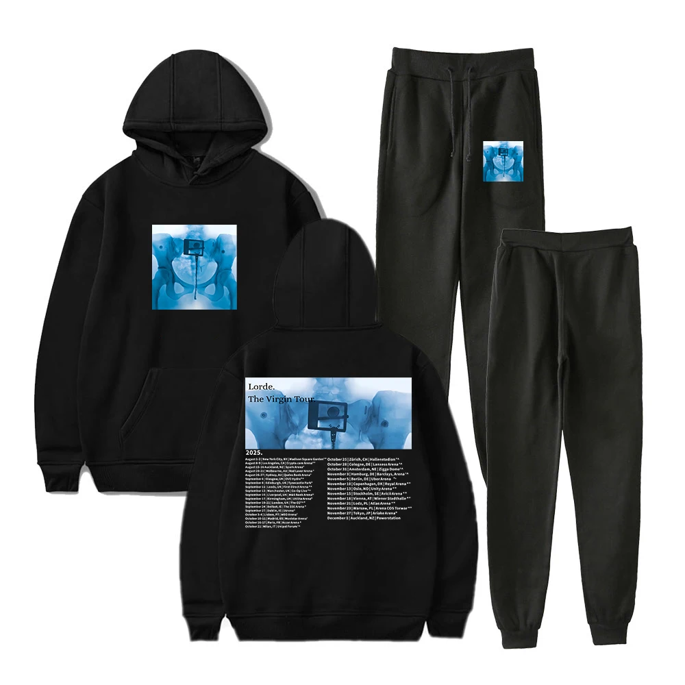 

GF Lorde Ultrasound World Tour Hoodie Jogger Pants Two Piece Set 2025 The Virgin Tour Sweatshirts+Sweatpants Men Women's Set