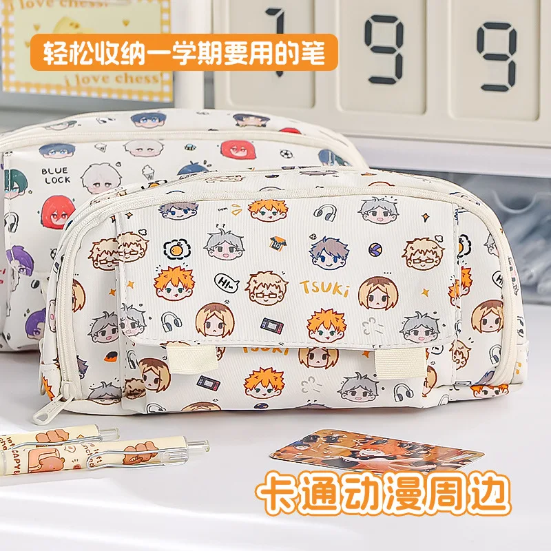 Anime Haikyuu Canvas Pencil Case Cartoon Movie Stationery Holder Bag Children Pen Case Students School Supplies Kids Gift