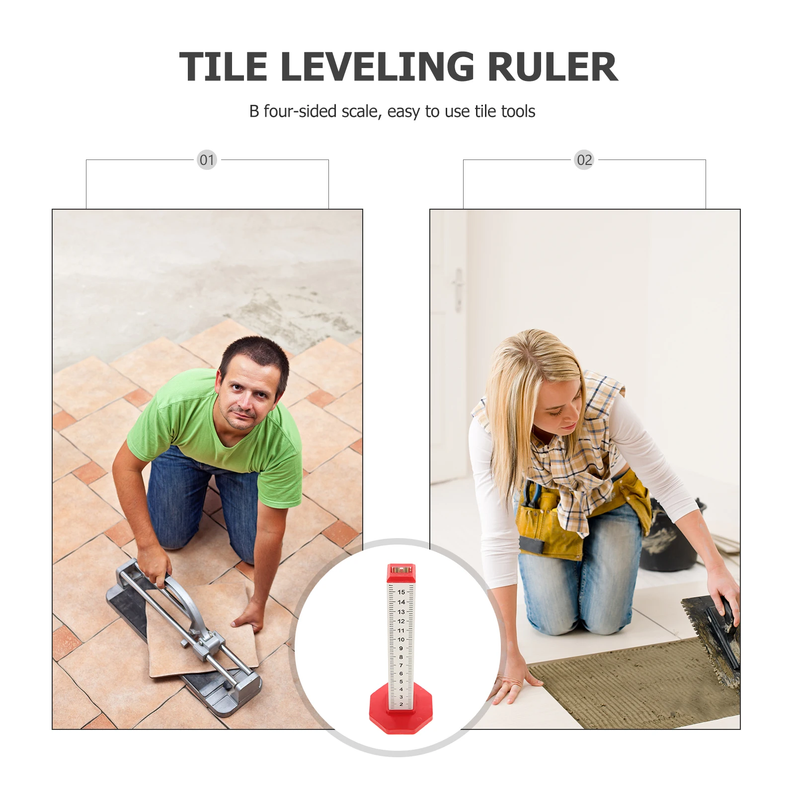 

Clear Scale High Precision Tiling Leveling Ruler Tile Position Contour Gauge Tool Floor Wall Ceiling Installation Dual Function