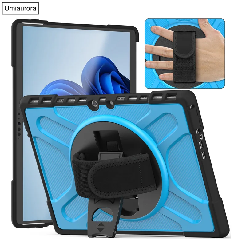 

For Microsoft Surface Go 1 2 3 10.5 Pro 4 5 6 7 12.3 Pro 8/9/10/11 13 inch 360 Rotating Hand Strap Stand Tablet Case Cover Funda