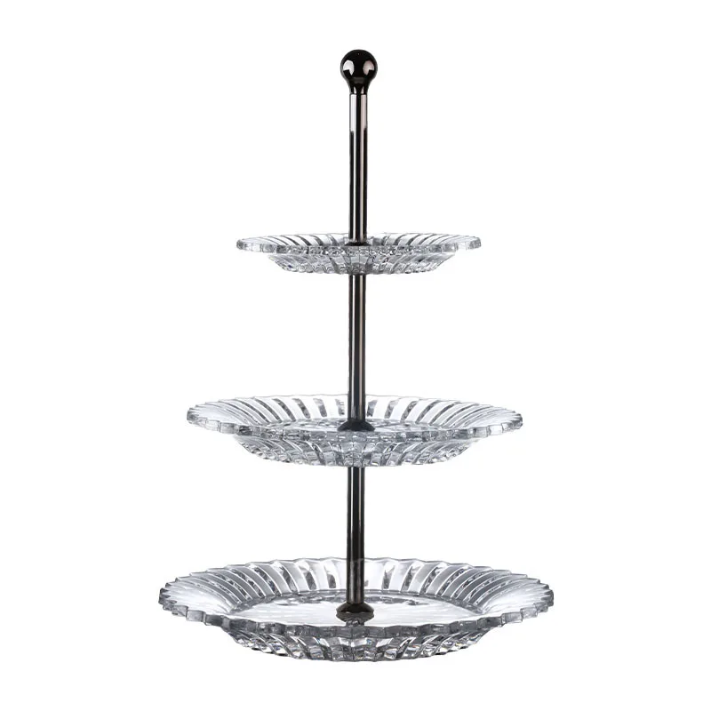

Modern light luxury crystal glass tray, multi-layer fruit cakes high-end gifts restaurant Internet celebrity water simple