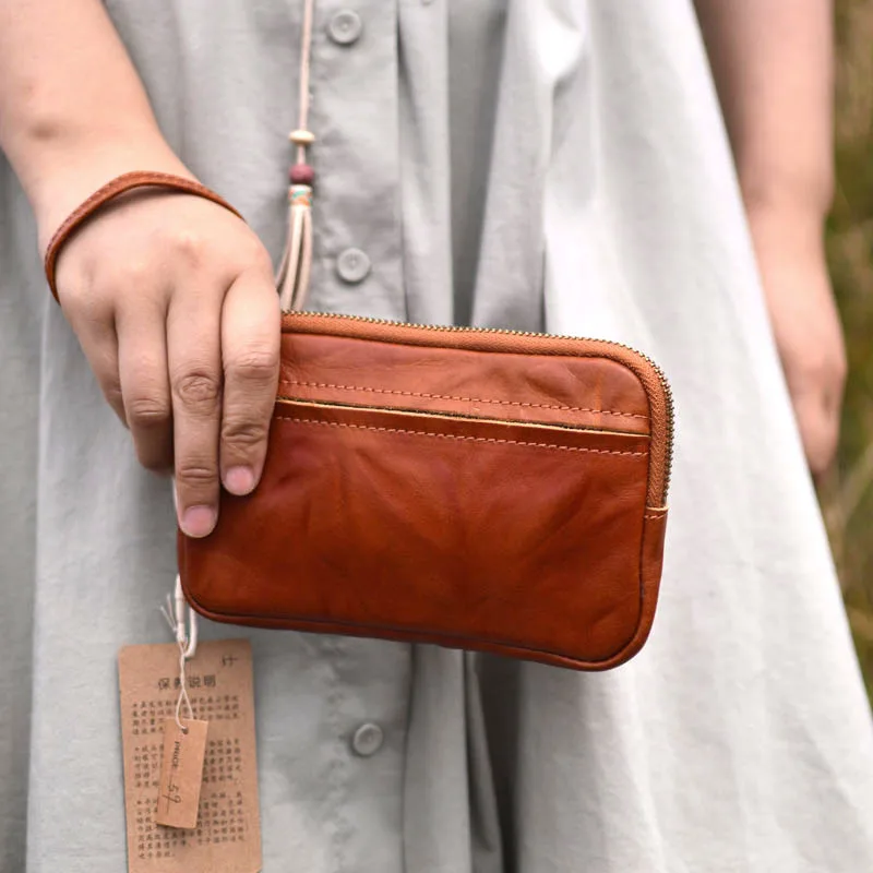 محفظة من الجلد المصنوع يدويًا من AETOO ، حقيبة يد من جلد البقر ، نبات ، جلد مدبوغ ، حقيبة هاتف محمول ، حقيبة مفاتيح سيارة صغيرة #2