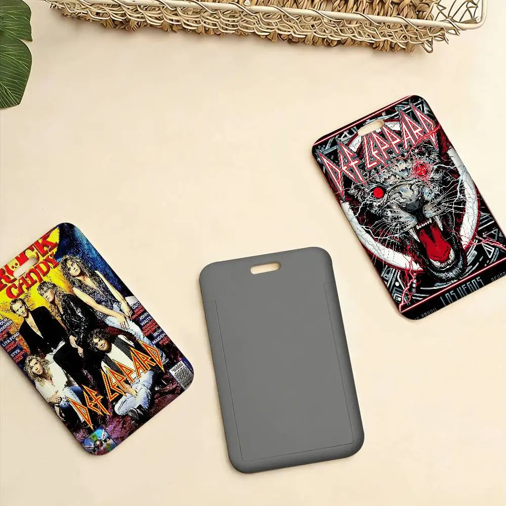 Estuche Clásico para Tarjetas de Trabajo de Def L-leppard, Porta Tarjetas con Cordón para Identificación, Porta Credenciales, Porta Pasos para Empleados