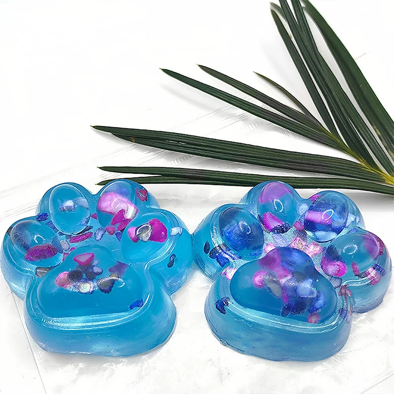 1PC Weiche Klebrige Stress Relief Entspannen Spielzeug Natürliche Kristall Zerkleinert Stein Dropping Gel Squeeze Katze Pfote Langsam Rebound Spielzeug