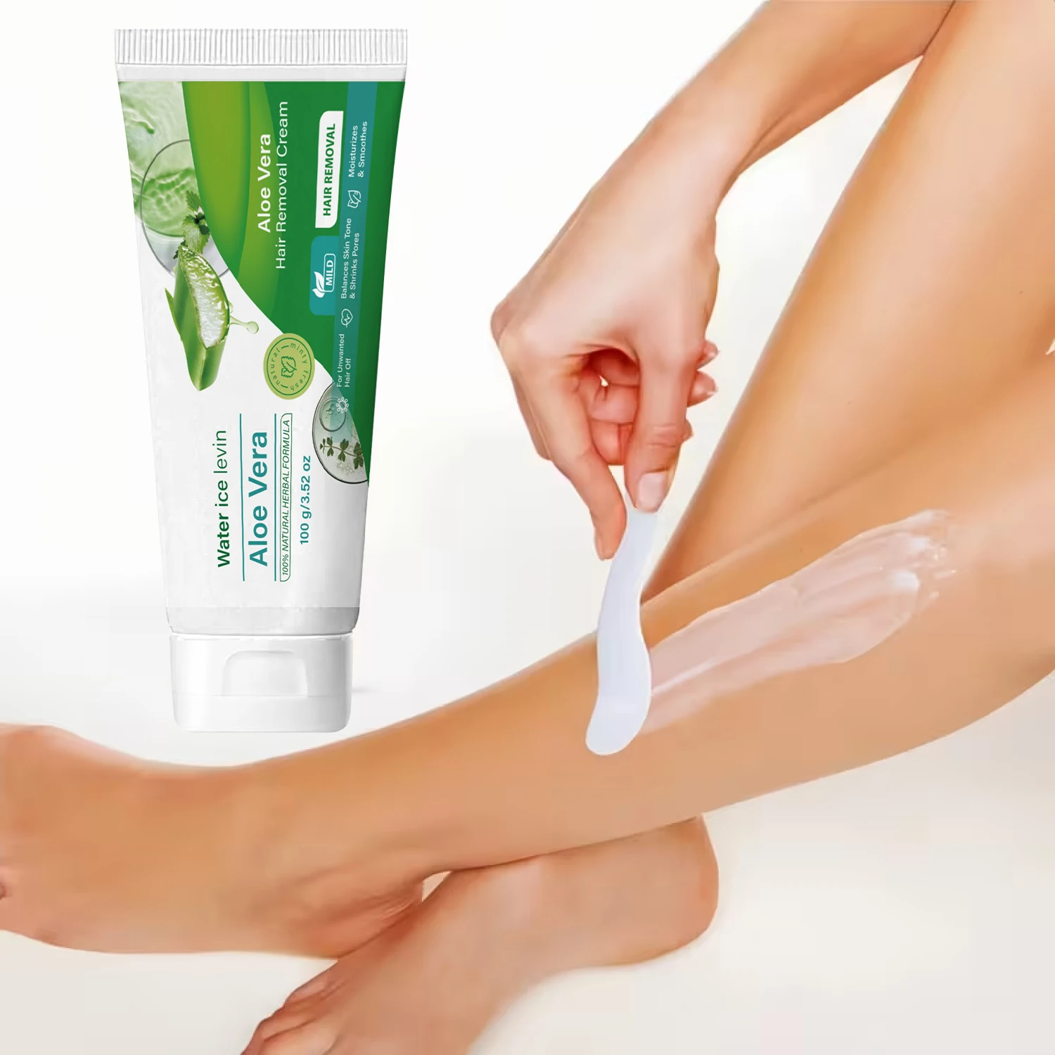 Aloe Vera Hair Removal Cream for Unwanted Hair, Mild & Natural Gentle Remover with Herbal Formula view 4