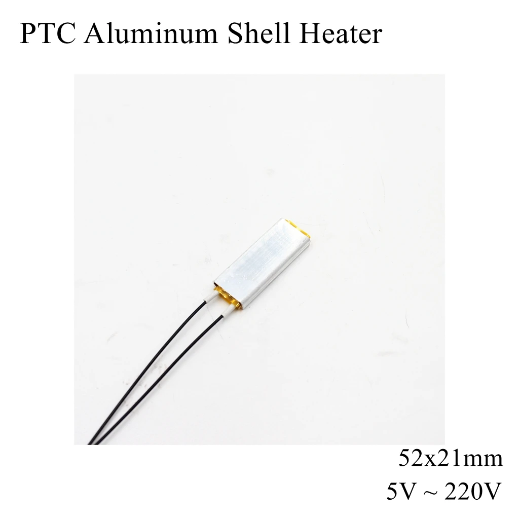 52x21mm 12V 24V 110V 220V PTC Aluminum Shell Heater Constant Thermostat Thermistor Ceramic Air Heating Sensor Egg Incubator