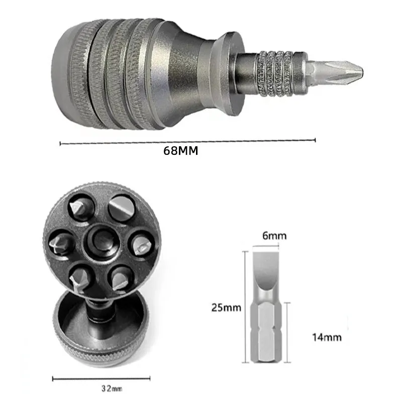 1 PC Screwdriver Titanium Alloy Small Steel Gun Multifunctional Palm Screwdriver Decompression Aluminum Screwdrivers