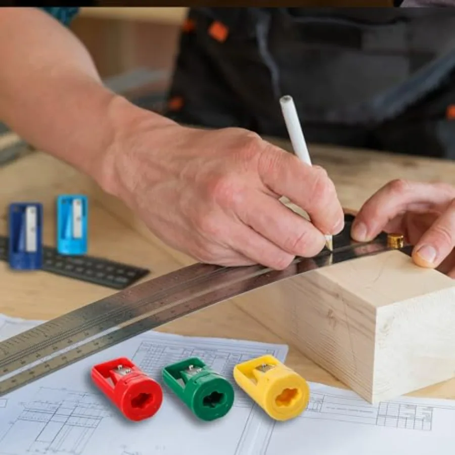 6 عبوات من مبراة أقلام النجار لأعمال النجارة والسفر والمدرسة والمكتب للاستخدام شديدة التحمل