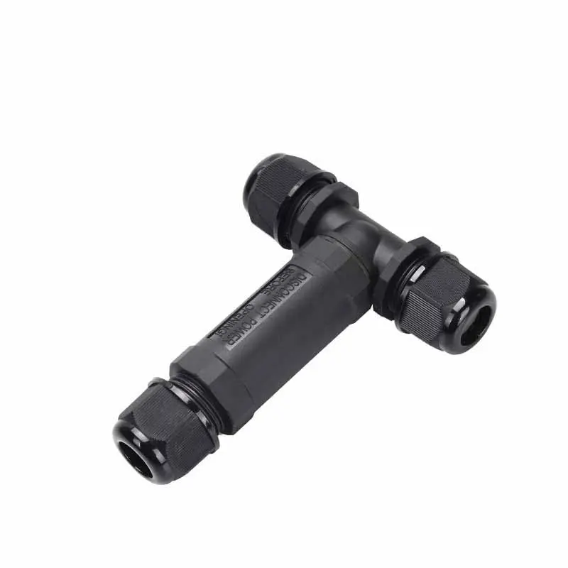 EW-M25T-2P T-Type Tee Waterproof Joint 2-core Connector IP68 Outdoor Cable (for 10-14mm Cable)
