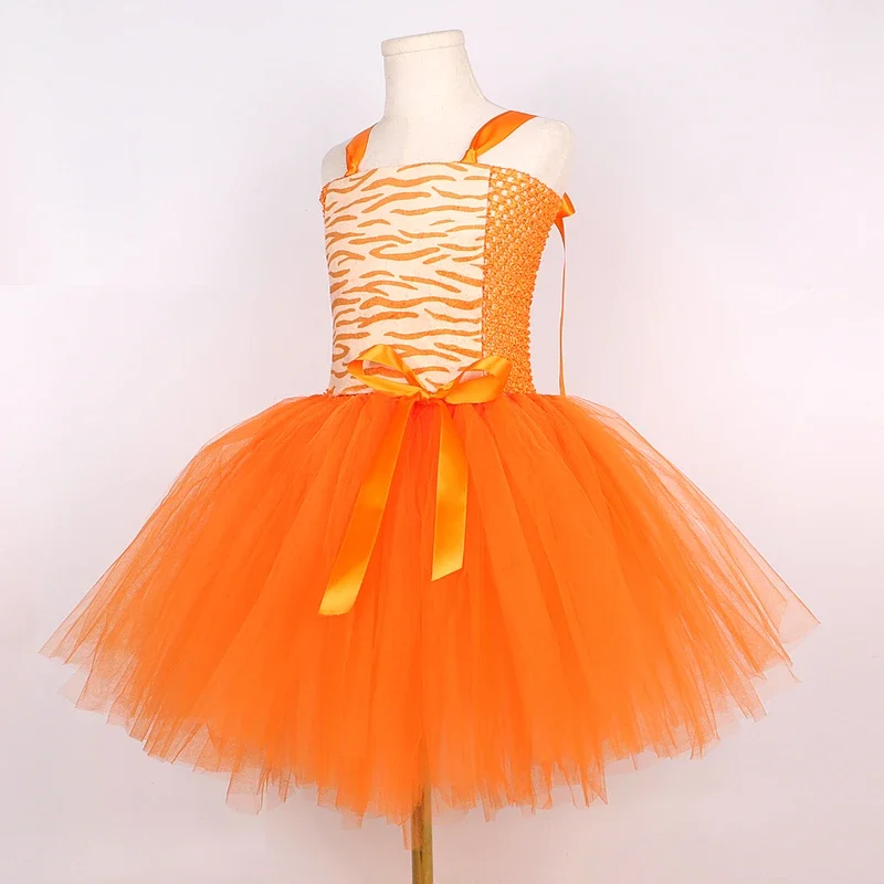 Orange Cat Fox Costumes for Baby Girls Animal Tutu Dress with Ears Bow Kids Carnival Halloween Outfit Children Birthday Clot@0Z*