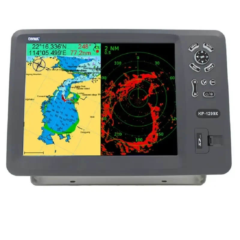 12 Inch 5 in 1 GPS Chart Plotter Marine Radar AIS Fish Finder Boat Navigation System Fishing Equipment for Yacht Sailboat
