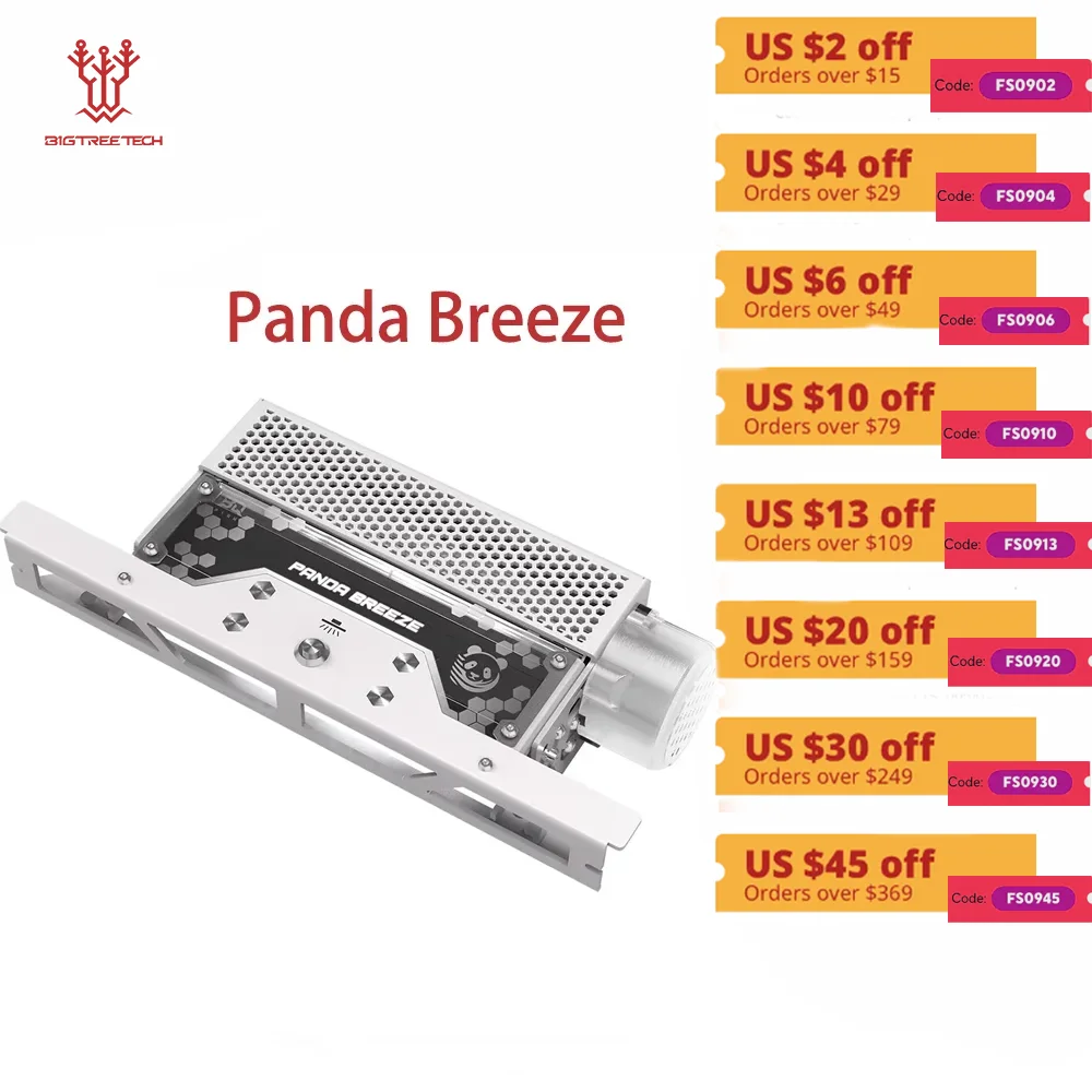 BIGTREETECH Panda Breeze Crossflow Flow Fan Aluminum Alloy Shell With Light Strip Plug-and-Play Rapid Cooling For Bambu Lab A1