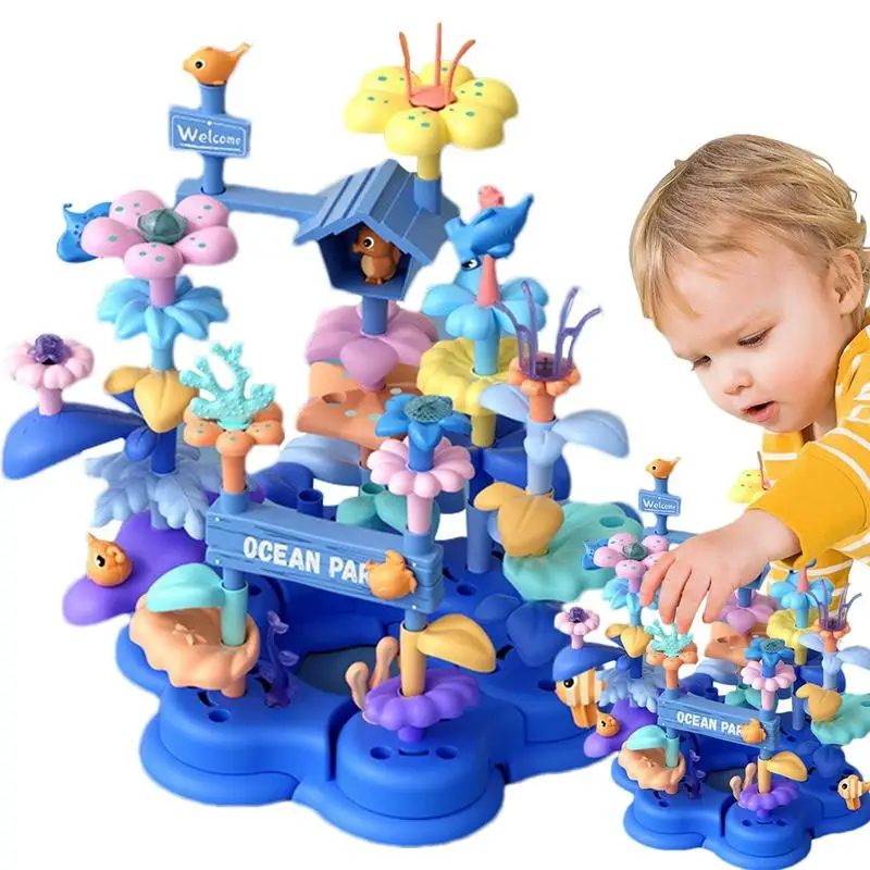 

Flower Building Toy Set Preschool Toys 61pcs Building Toys For Fun Learning Toy Building Sets Toddler STEM Toys Multifunctional