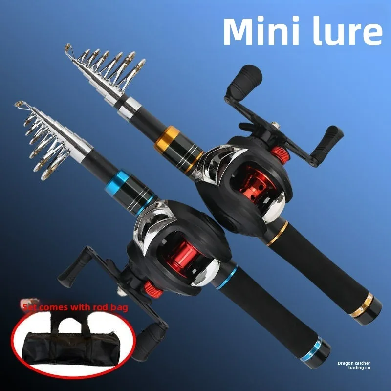 

Ultra Short Telescopic Mini Path Fishing Rod Set Portable Rod Line Soft Bait Complete Set of Fishing Rods