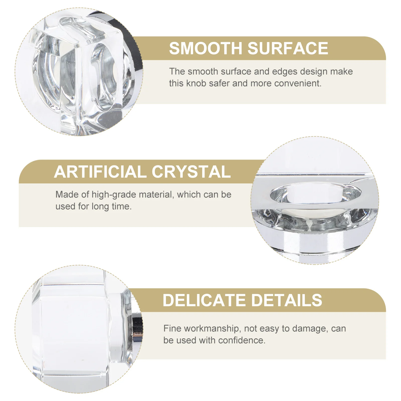 

2pcs Crystal Clear Drawer Knob 30Mm Smooth Edge Cabinet Door Handle For Dresser Cupboard Closet Furniture Accessories Square