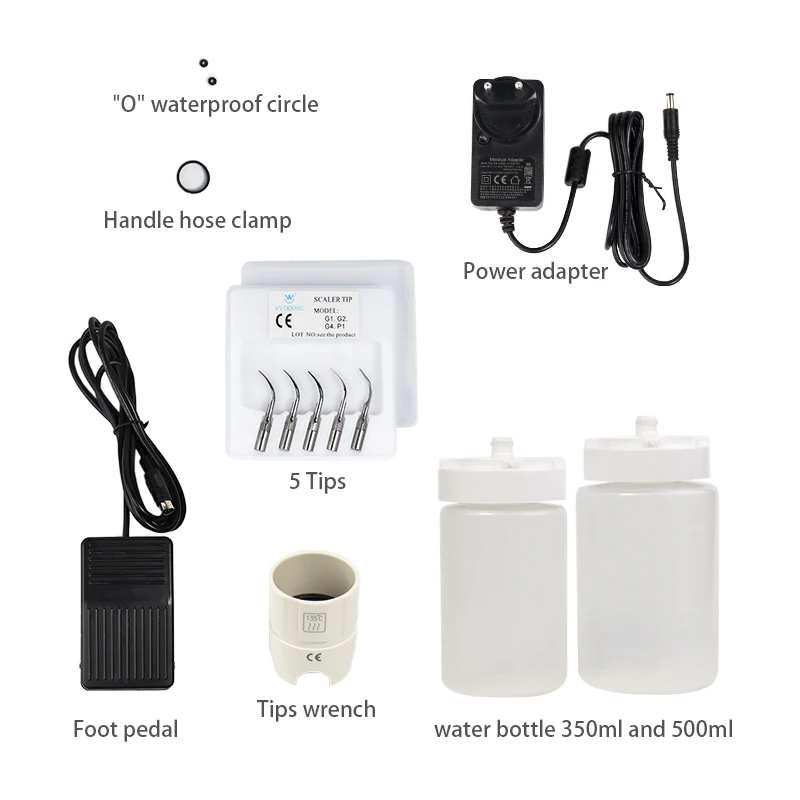 Dental Ultrasonic Scaler Machine Teeth Cleaner Remove Tooth Calculus Smoke Stains With 5pcs Tips Dentistry Equipment Fit Satelec