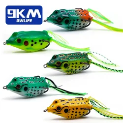 Topwater Frog Lures 6~14g Fishing Lures Bass PVC Fork Tail Frog Artificial Soft Bait Freshwater Weedless Soft Baits Snakehead