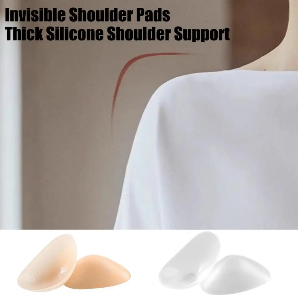 1 Pair Silicone Shoulder Pads, Extra Thick Shoulder Correctors, Invisible Shoulder Enhancers, Anti-Slip Hidden Lift Pads