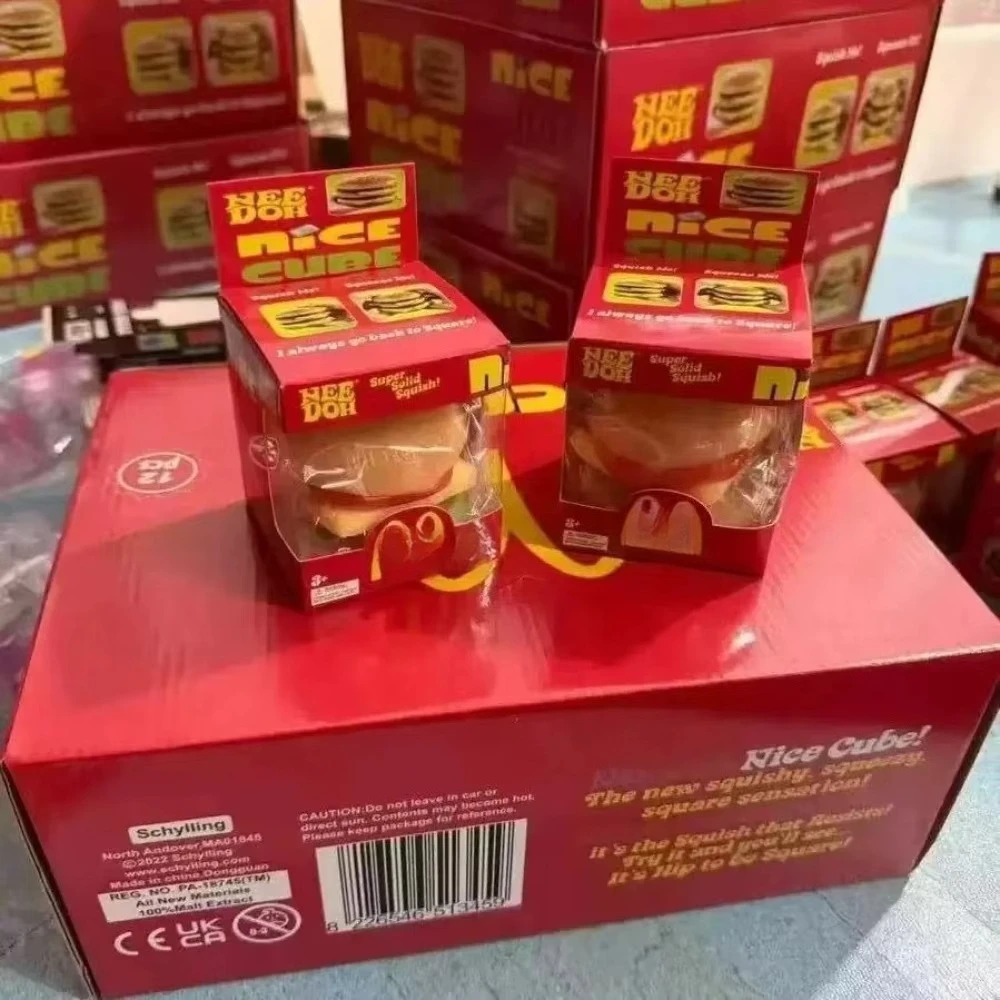 Hot NeeDoh Burger Squish Blind Box Elastic Squeeze Decompression Fidget Toy For Stress Release