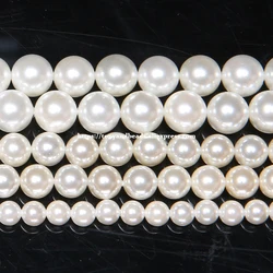 Synthetic Material Pearl Powder and Glue Round Loose Beads 4 6 8 10 12MM Pick Size for Jewelry Making DIY