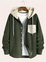 The 2025 New Fashion Trend Spring and Autumn Corduroy Hooded Jacket Is Comfortable and Casual for Daily Commuting for Men 3