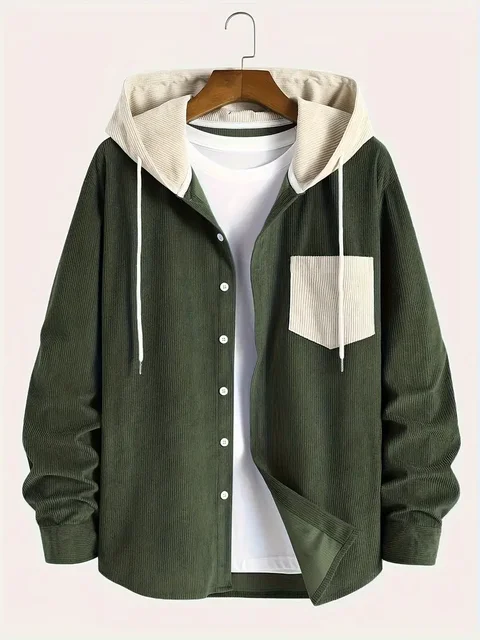 The 2025 New Fashion Trend Spring and Autumn Corduroy Hooded Jacket Is Comfortable and Casual for Daily Commuting for Men 3 The 2025 New Fashion Trend Spring and Autumn Corduroy Hooded Jacket Is Comfortable and Casual for Daily Commuting for Men 3