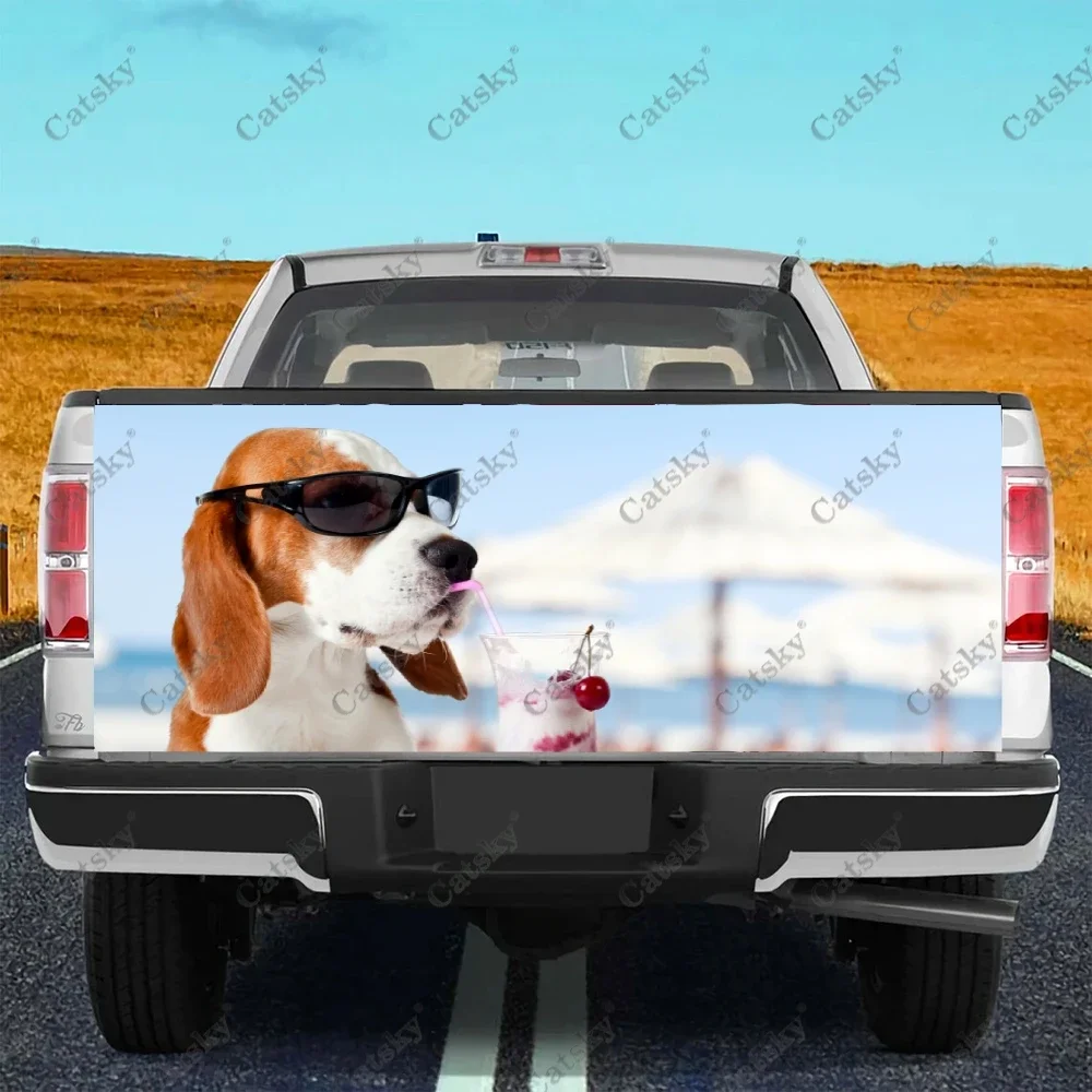 

Beagle Truck Tailgate Sticker Decal Wrap Vinyl High-Definition Print Graphic Suitable for Pickup Trucks Weatherproof