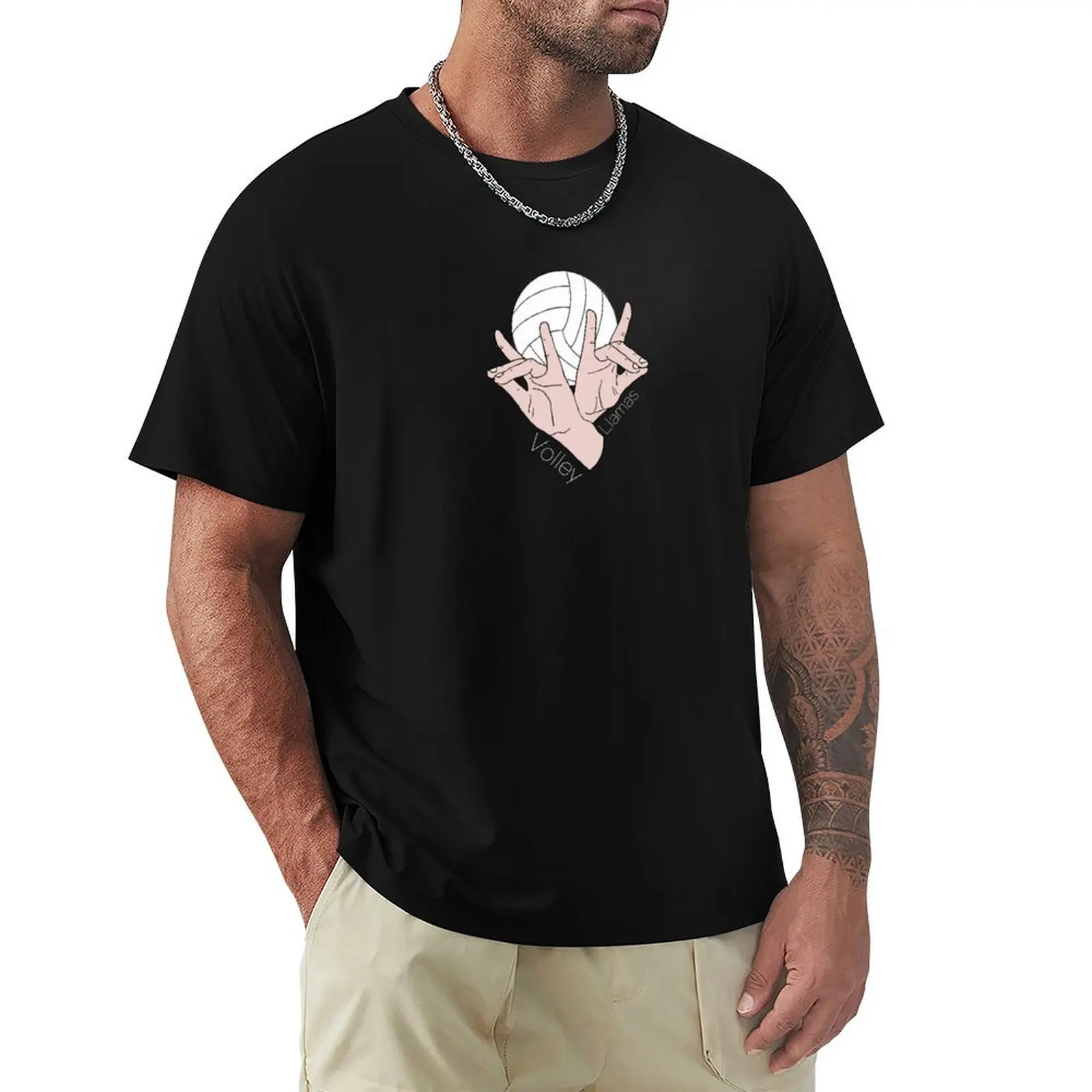 Volley Llamas - White Outline T-Shirt cotton tshirt 100% T-Shirt