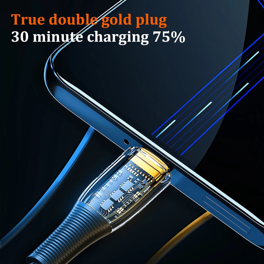 Type C Cable 120W Super Fast Charge USB Cable 2M Phone Charger Wire For Xiaomi Huawei Samsung USB C Fast Charging Data Cord