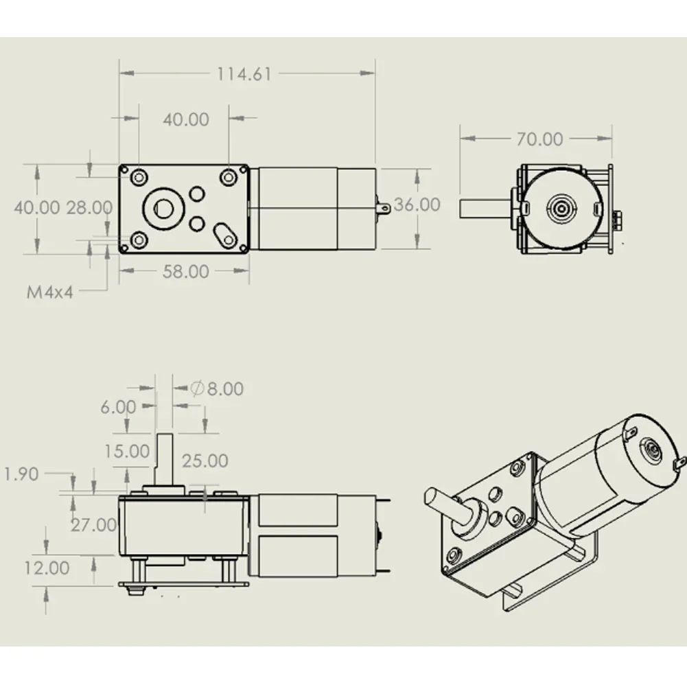 ASME-SQ 120 кг.см Сервопривод Червячный вал Выключение питания Самоблокирующийся магнитный энкодер Сервопривод для камеры управления клапаном робота PTZ-управление