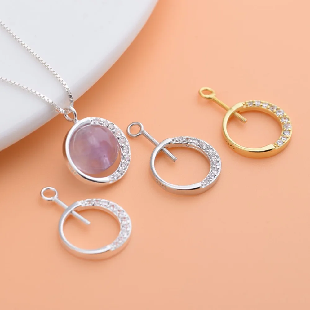 قلادة مستديرة من خيوط الفضة الإسترليني S925 ، يمكن وضعها في حبة ، قلادة الرقبة المصنوعة يدويًا ، قلادة وأسورة مصنوعة يدويًا ، 1 من مواد DIY