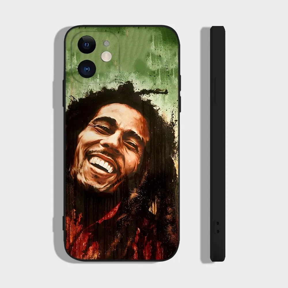 Bob Marley Rasta Lion Phone Case For iPhone 16,15,14,13,12,11 Plus,Pro,Max,XR,XS,X,7,8 Plus,SE,Mini Silicone Soft