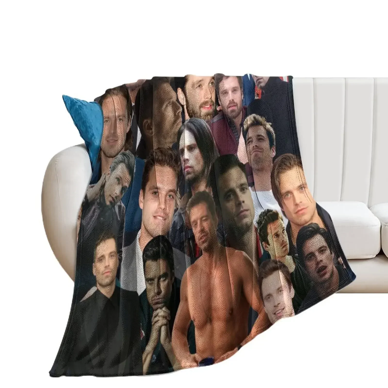 

Sebastian Stan photo collage Throw Blanket Bed For Baby Decorative Sofa warm for winter Blankets