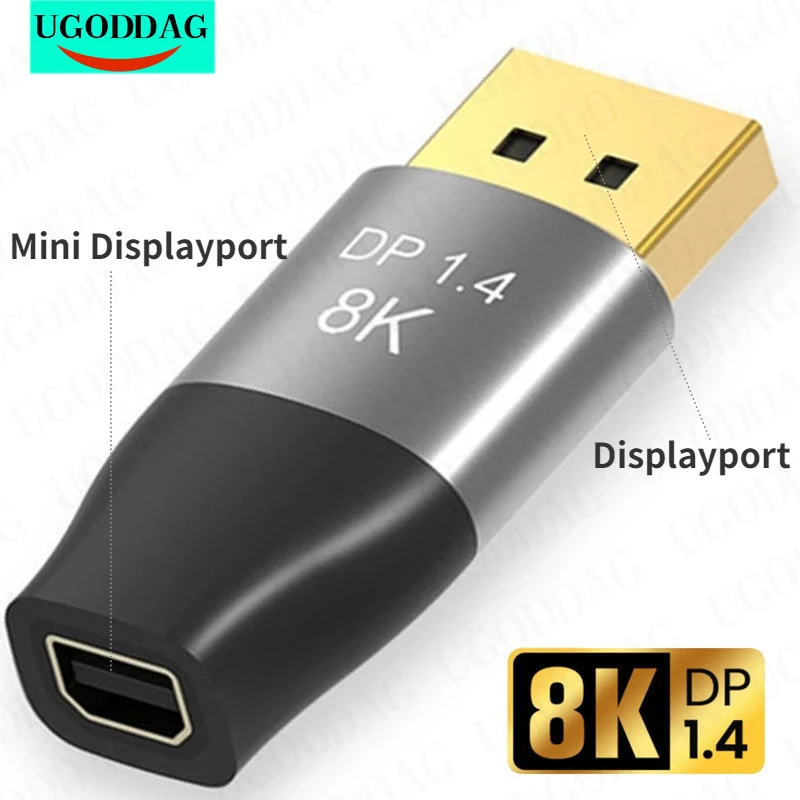 

Конвертер адаптера Displayport 1,4 8K @ 60 Гц 4K @ 144 Гц двунаправленный переходник DP-Mini DP «Папа-мама» для Macbook pro