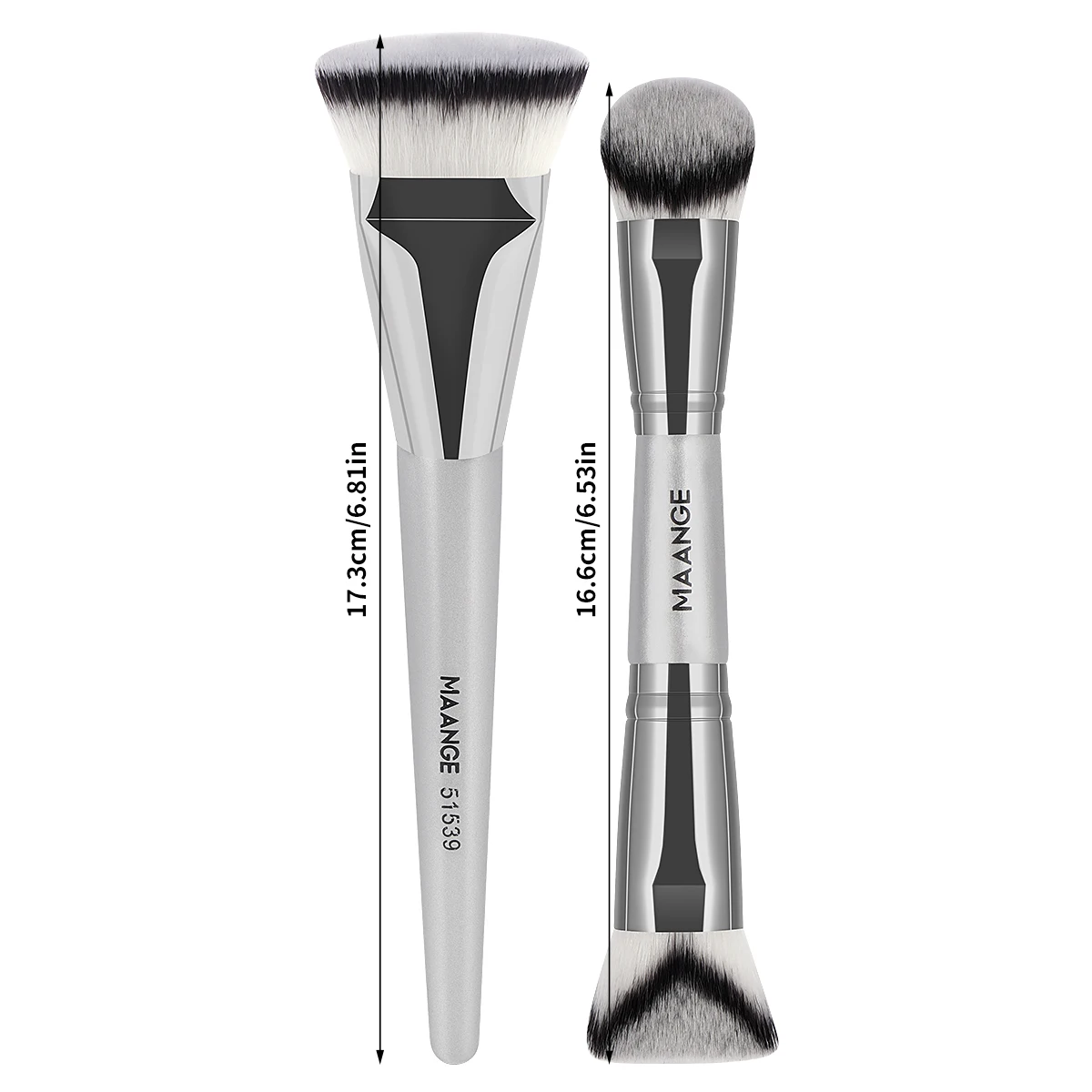 فرشاة مكياج مزدوجة الرأس مع شعيرات ناعمة ، فرشاة كونتولنا مسطحة وبزاوية ، أداة تجميل ، 2: #6