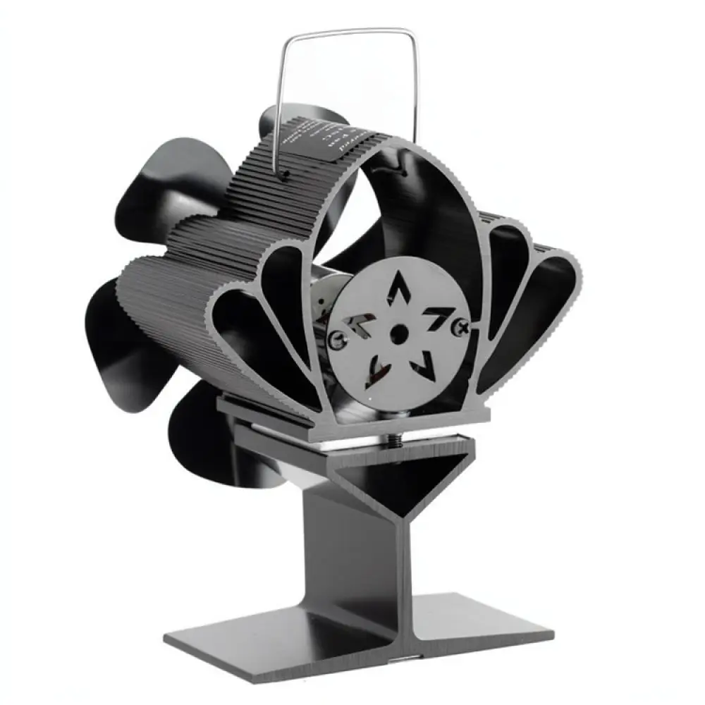Modern Mini Wood Stove Fan Thermal Powered Fireplace Blower Compact Metal Ventilator Improve Heating Efficiency