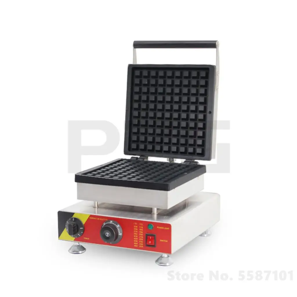 110V 220V Liege Waffle Iron Waffle Maker Machine Commercial Fast Food Equipment Electric Square Belgian Waffle Making Machine