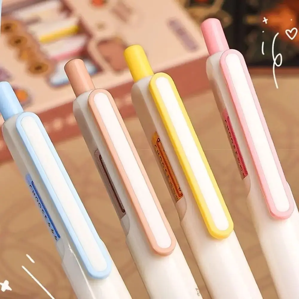 4PCS Kawaii Capybara Gel Pen Lucky Blessings Soft Grip Writing Signature Pen 0.5mm Nib Cartoon Press Changing Pen Kids