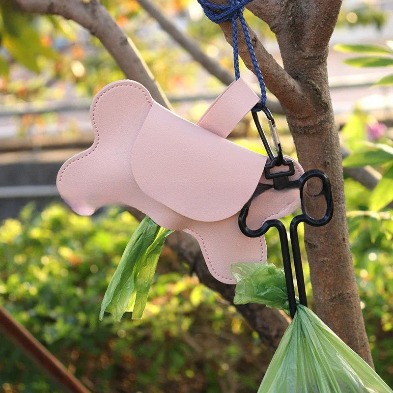 Dog Poop Pickup Bag Dispenser with Leash Clip Pet Waste Bag Dispenser for Dog Pooper Poop Bag Pet Outdoor Cleaning Supplies