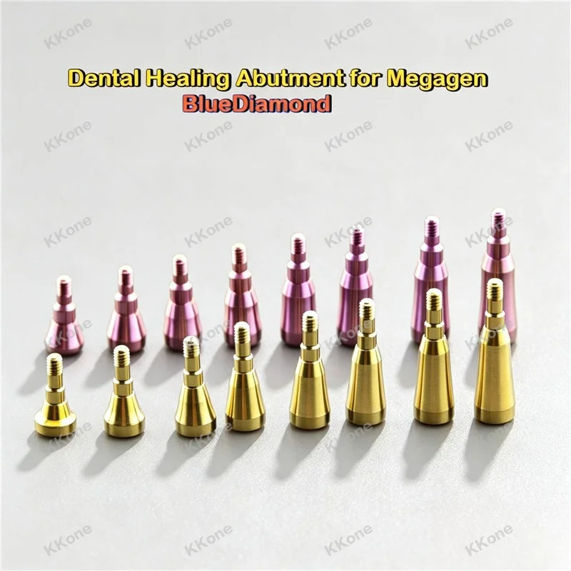 5Pcs Dental Healing Abutment For Megagen BlueDiamond Food Grade Titanium Alloy Dental Implant Clinic Accessory