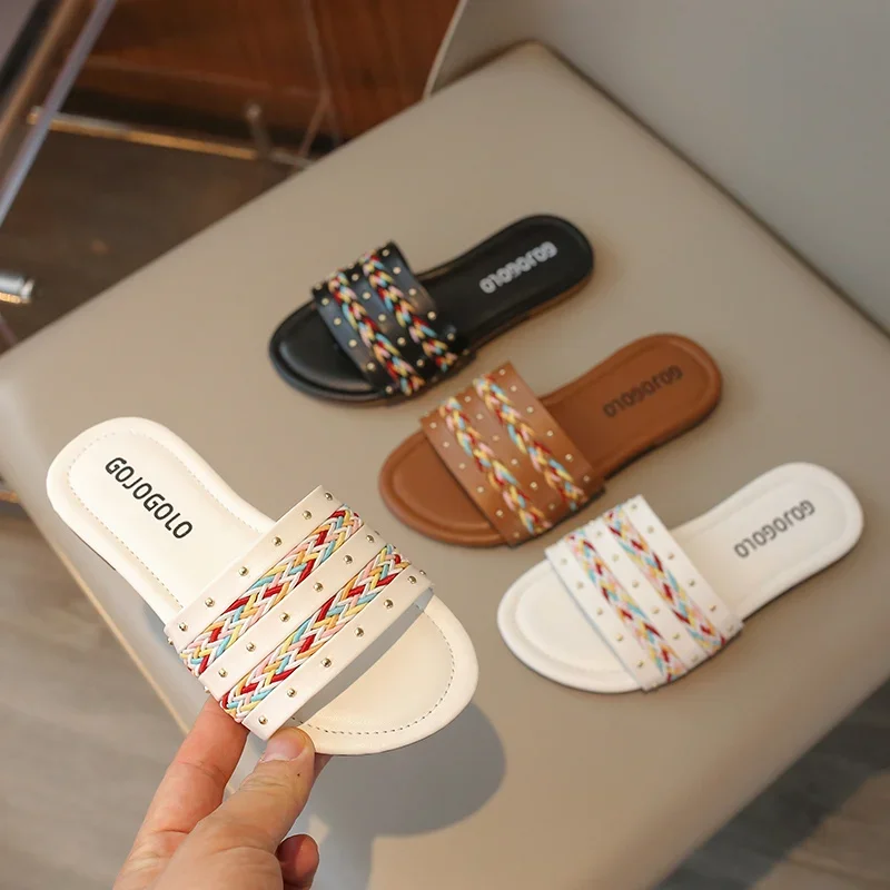 

Beautiful Children Summer Kids Comfortable Elegant Casual Soft Round Toe Slippers Fashion Sandals Baby Home Cute Melissa