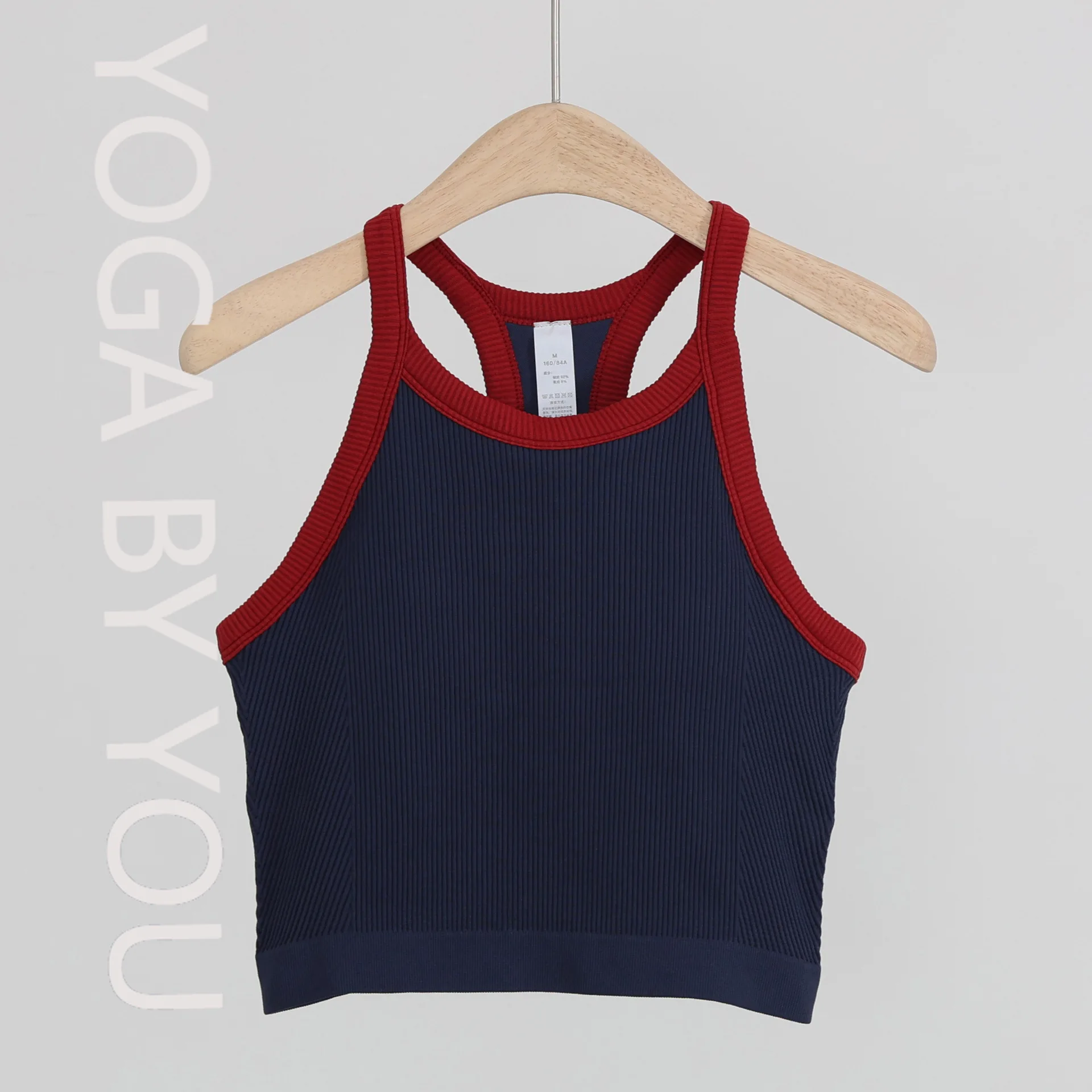 

Professional contrasting color yoga clothes, vest, women's integrated sports underwear, running training, fitness top, suspender
