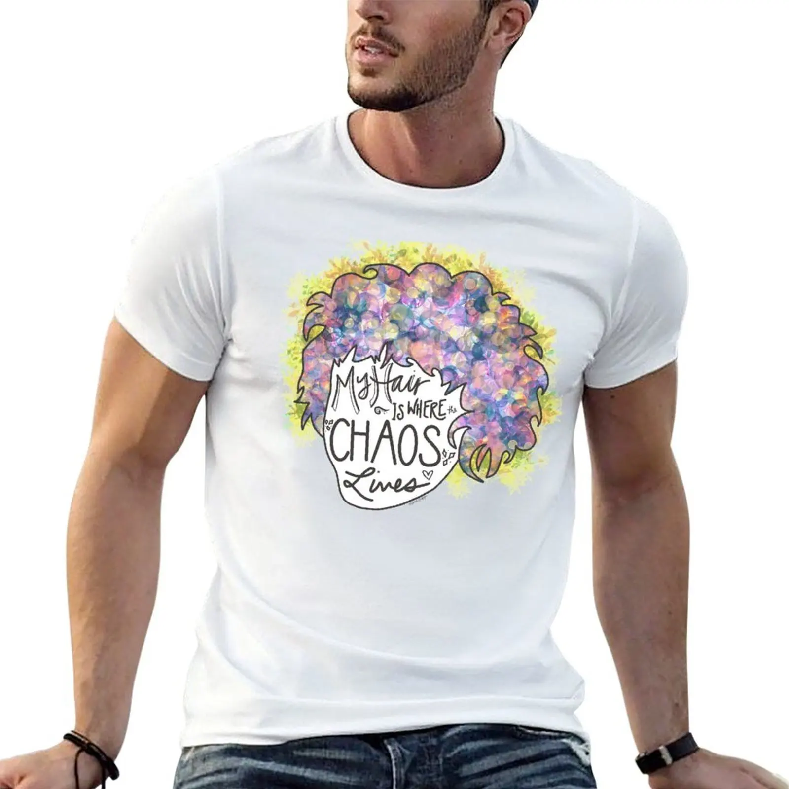 

man 100% t cotton tshirt shirt man Hair T-Shirt t Chaos shirts designer