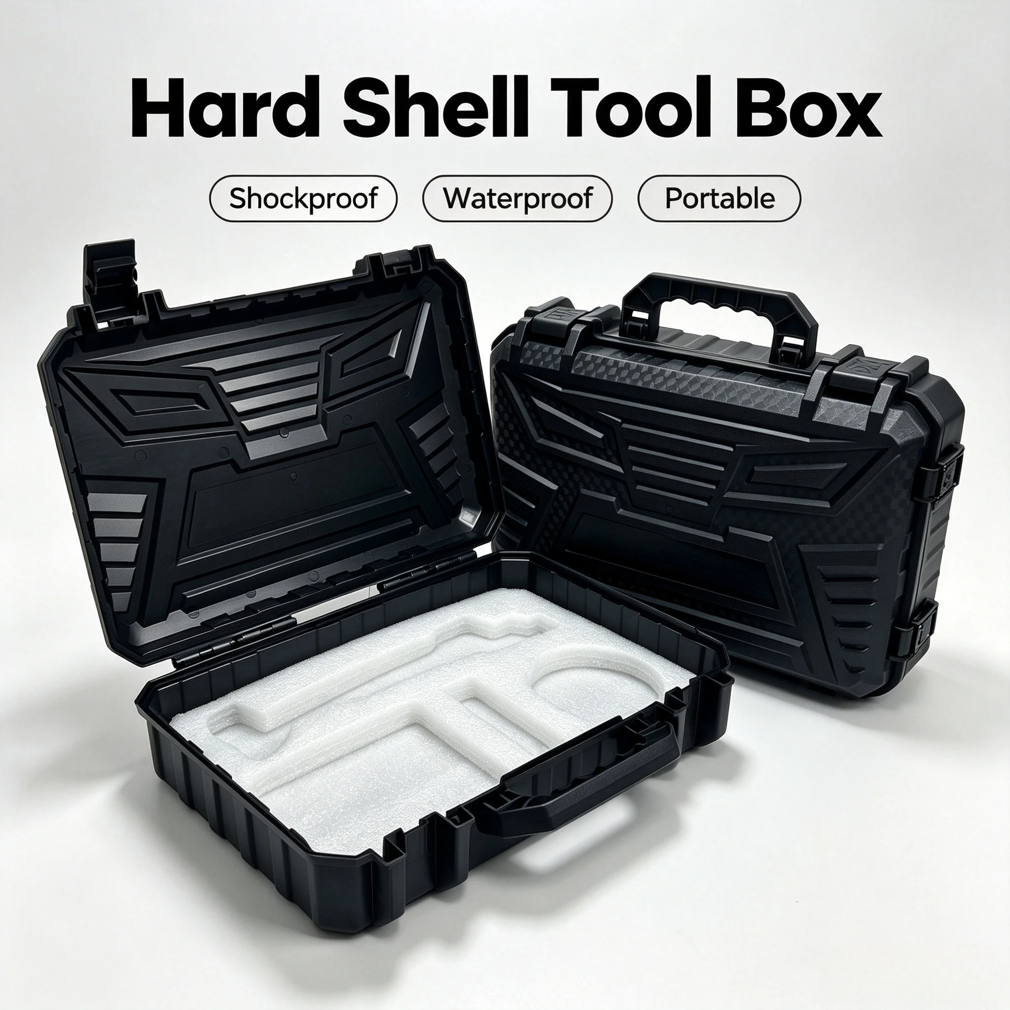 1pc Toolbox Angle Grinder Plastic Toolbox Angle Grinder Storage Box with Sponge Shock-absorbing and Pressure Resistant Box
